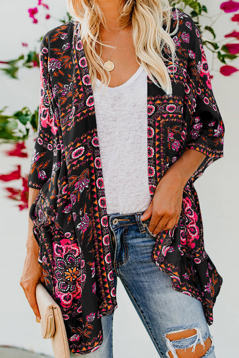 Street-Wave Floral Knit Cardigan For Women - Effortless Casual Chic Winter Layering Soft Cozy Warmth