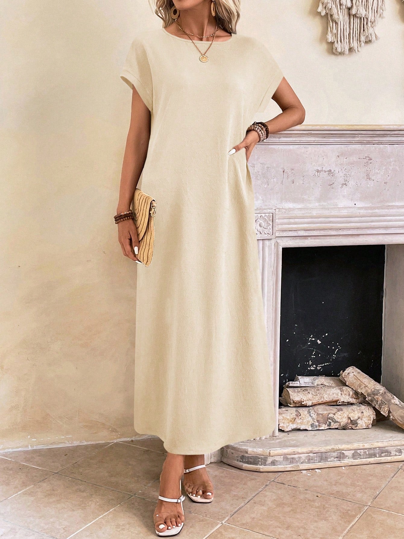 Street Wave Batwing Tunic Dress Women Effortless Comfort