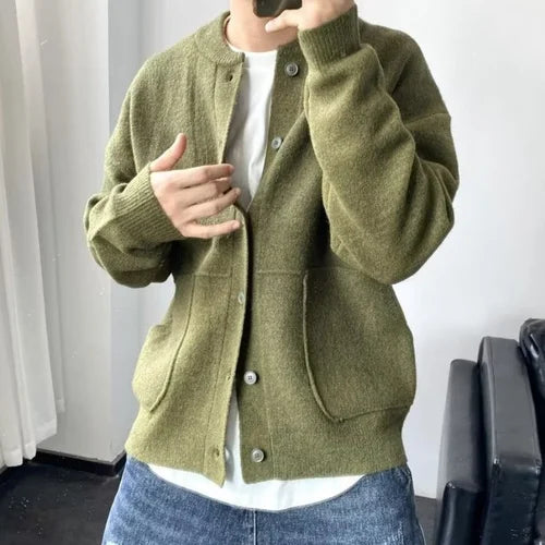 Street-wave Classic Mens Cardigan Timeless Elegance Cozy Comfort For Style Conscious Men
