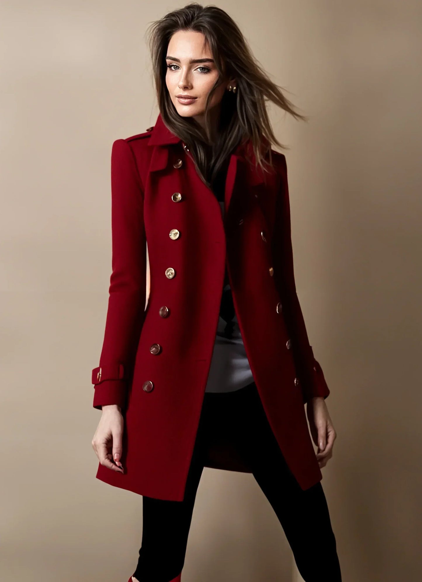 Street-wave Womens Trench Coat Winter Jacket Warm and Stylish Outerwear for Fashionable Women