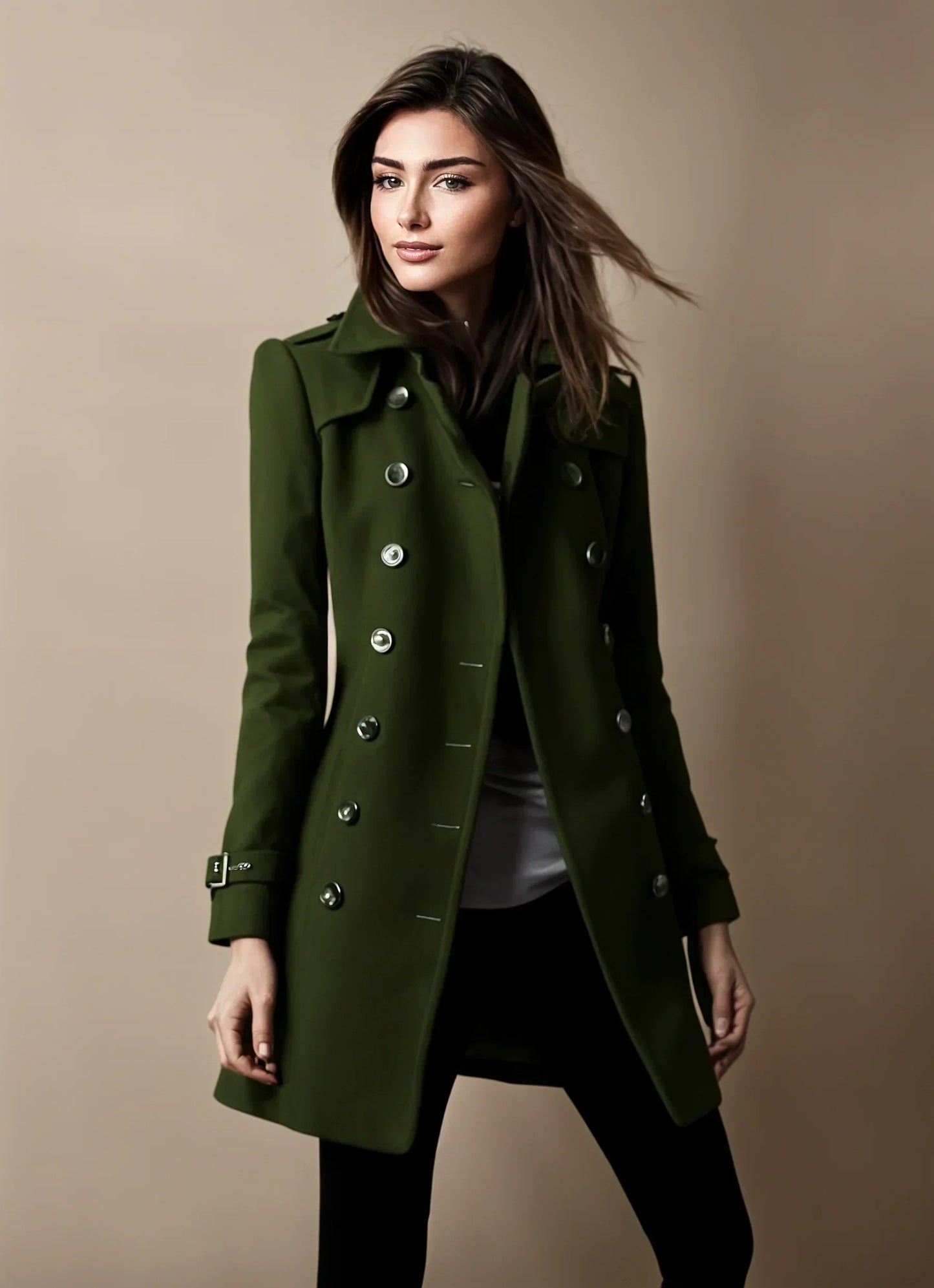 Street-wave Womens Trench Coat Winter Jacket Warm and Stylish Outerwear for Fashionable Women