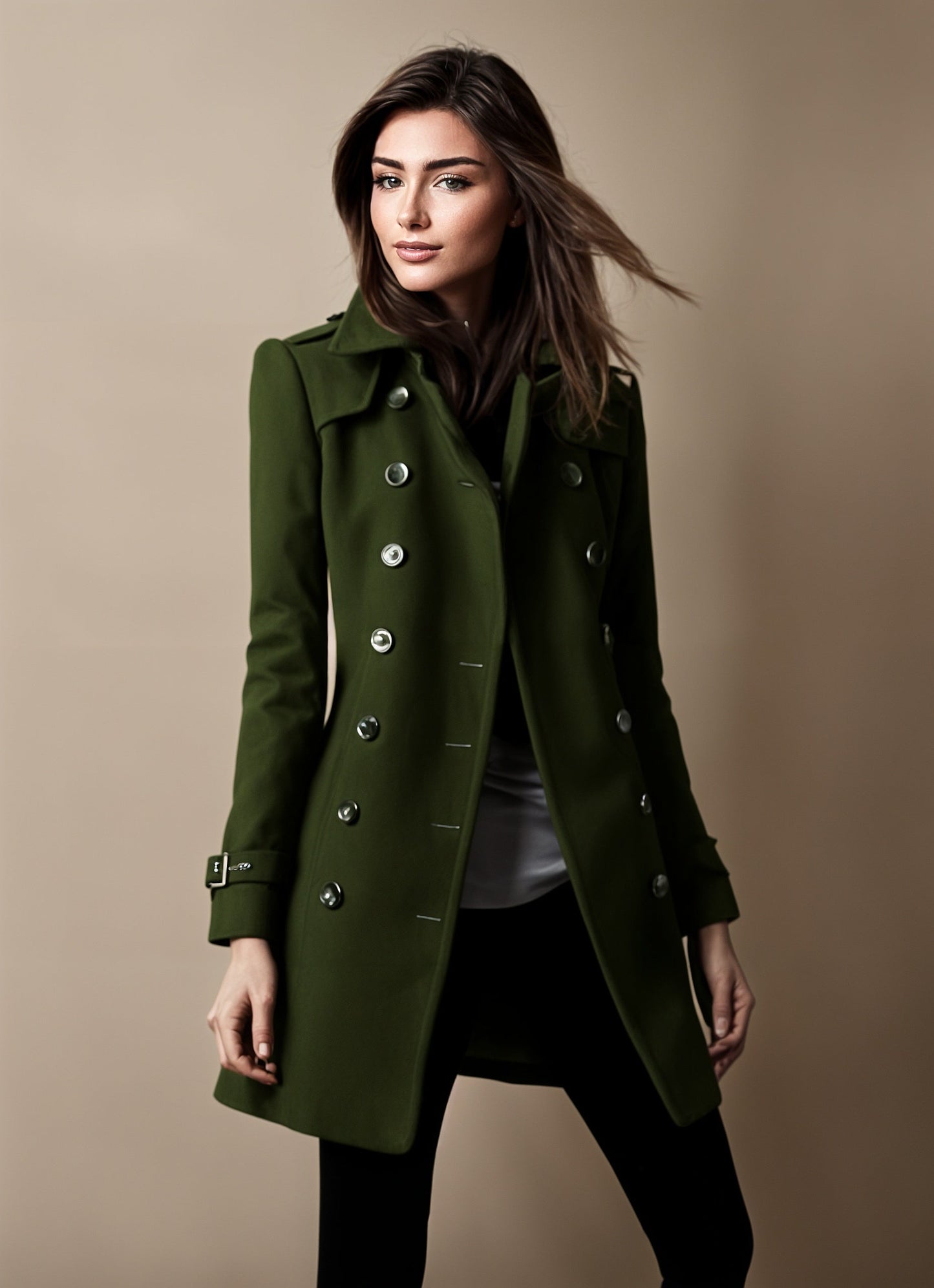 Street-Wave Women's Button Front Coat Elegant Timeless Design With Sustainable Fit