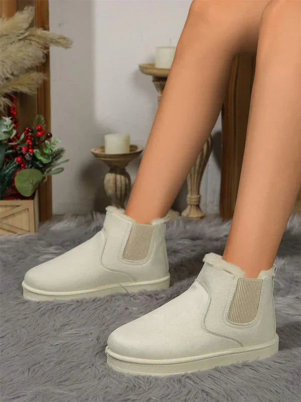 Street Wave Orthopedic Winter Boots For Women Warm Suede Ankle Boots With Faux Fur Lining
