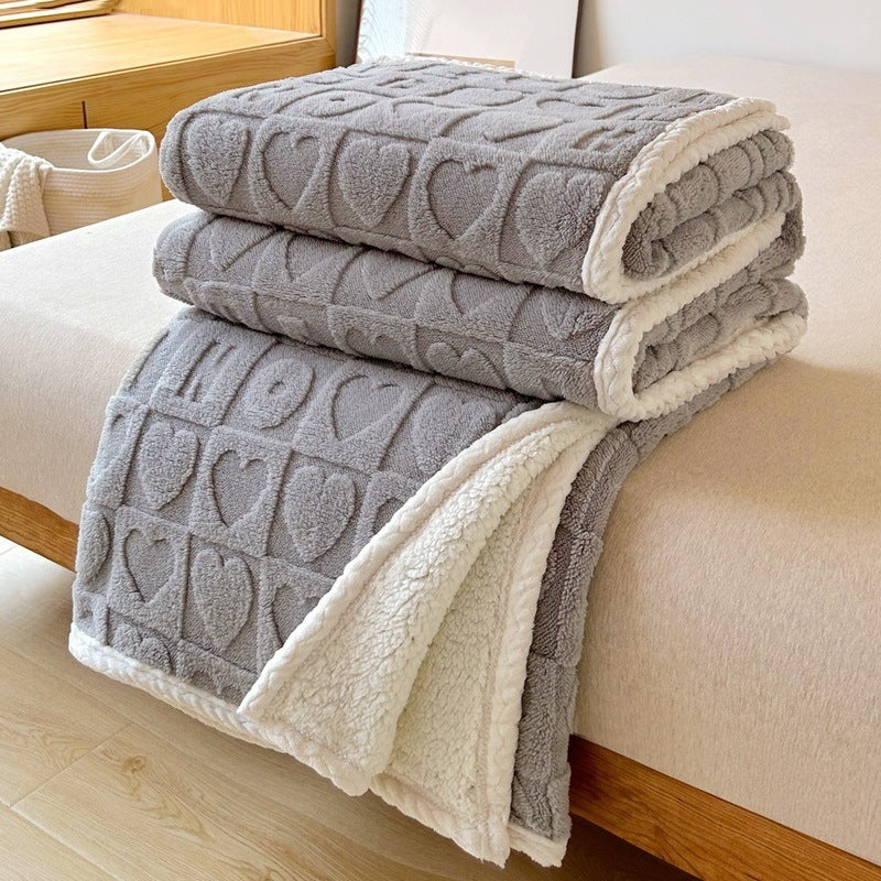 Embossed Sherpa Blanket With Plush Reversible Design