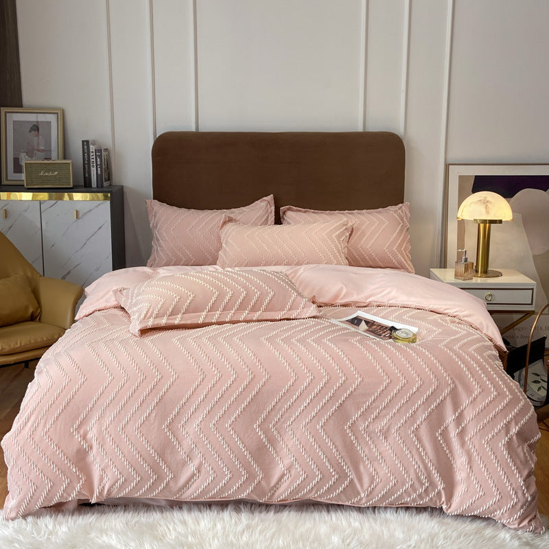 Contemporary Tufted Cotton Bedding Set