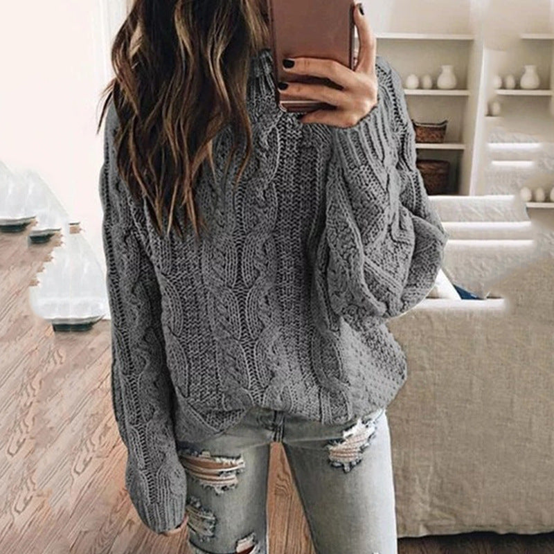 Street-Wave Womens Chunky Cable Knit Sweater Cozy Warm Soft Cotton Pullover For Women