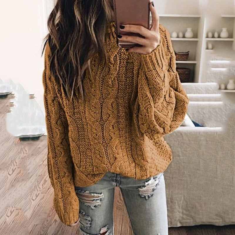 Street-Wave Womens Chunky Cable Knit Sweater Cozy Warm Soft Cotton Pullover For Women