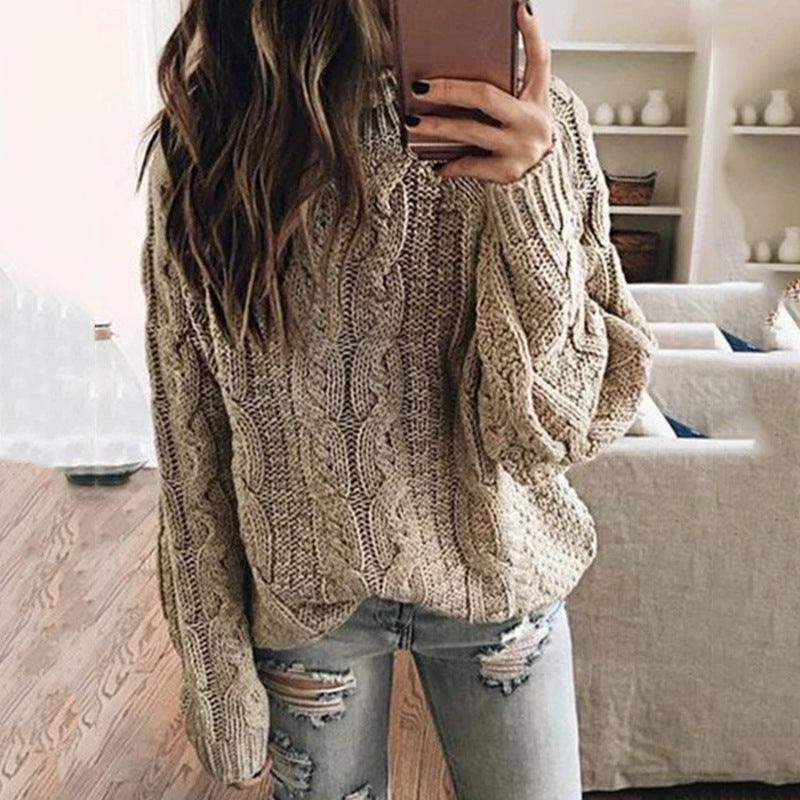 Street-Wave Womens Chunky Cable Knit Sweater Cozy Warm Soft Cotton Pullover For Women