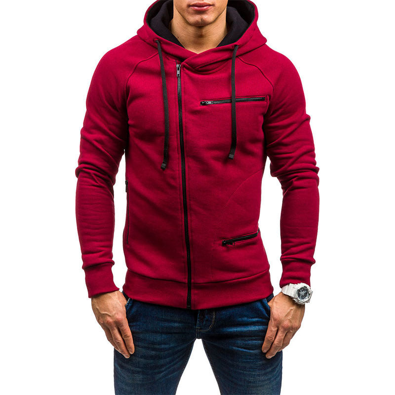 Street-wave Mens Hoodie With Modern Zipper And Contrasting Details For Men Who Love Streetwear