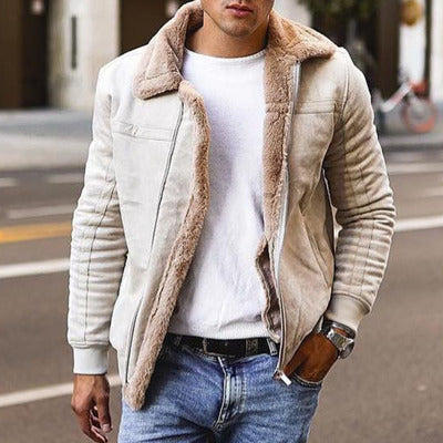 Streetwave Men's Shearling Aviator Jacket Plush Lining Premium Warmth For Urban Style