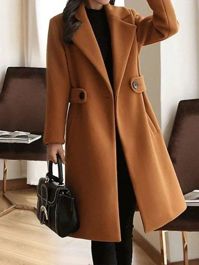 Street Wave Slim Wool Belted Coat For Women Elegant Warm Winter Outerwear With Flattering Fit