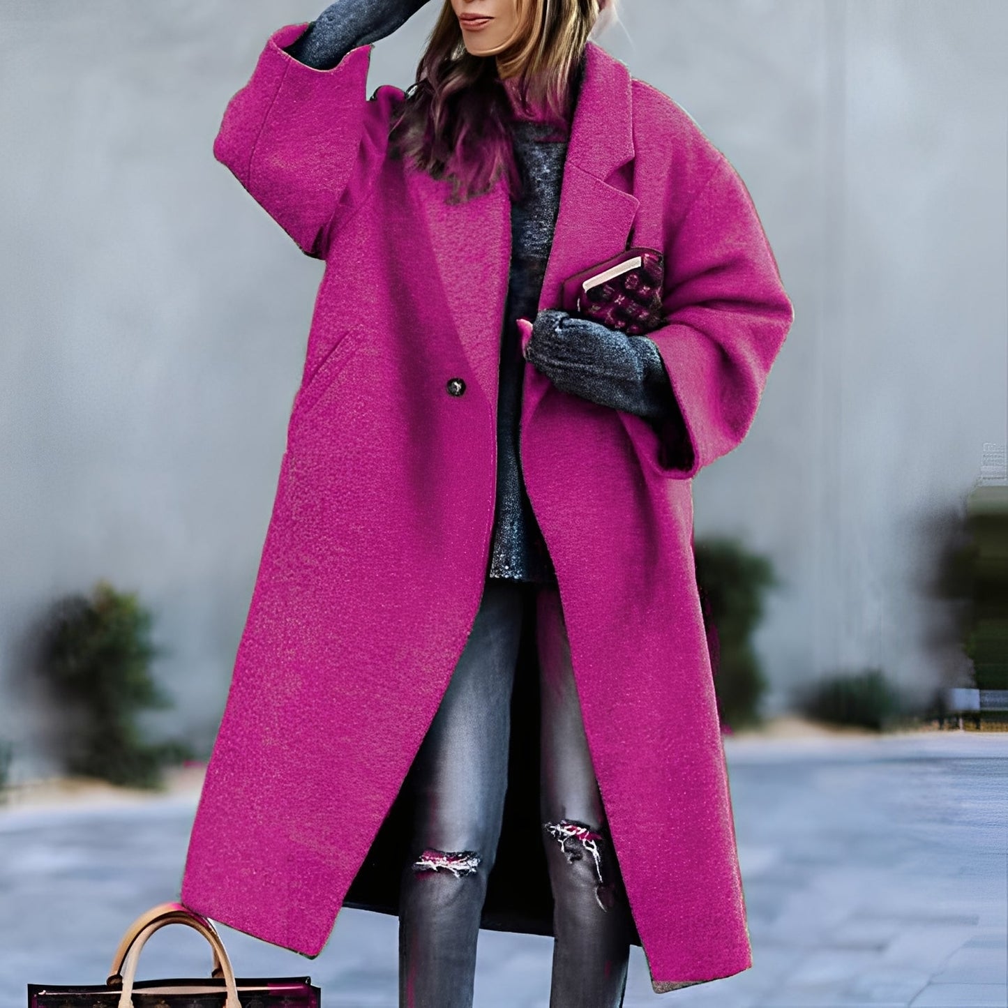 Street-wave Oversized Wool Coat For Women Timeless Retro Charm Warmth And Comfort
