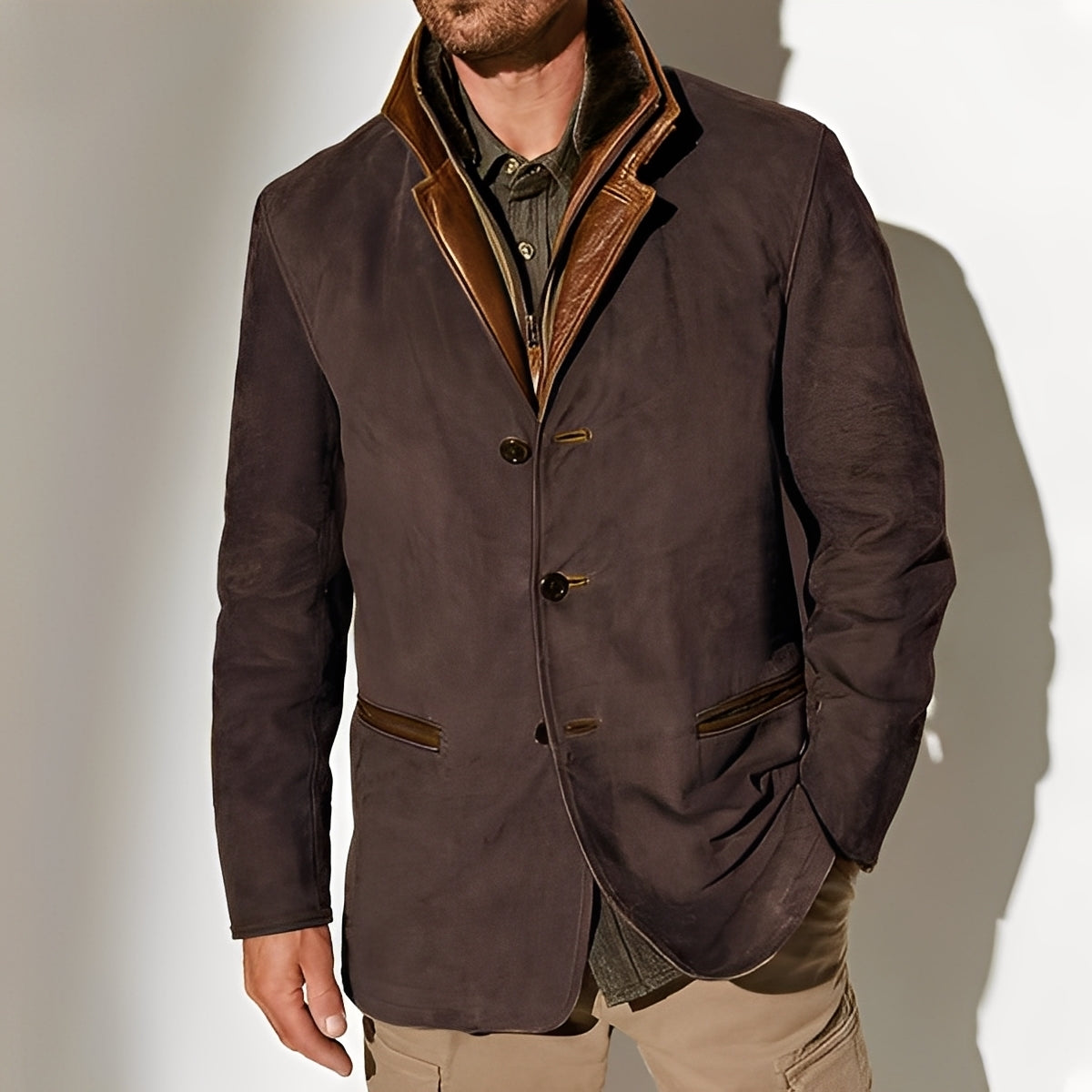 Street-wave Windproof Mens Jacket With Pockets Durable Classic Outerwear Everyday Wear