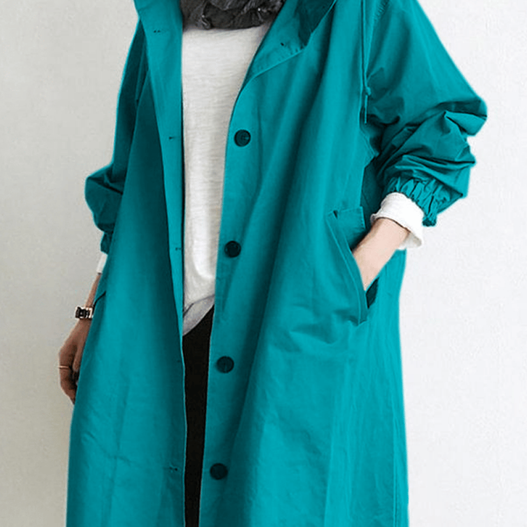 Street-Wave Waterproof Trench Coat For Women Lightweight Rainproof Outerwear With Elegant Silhouette