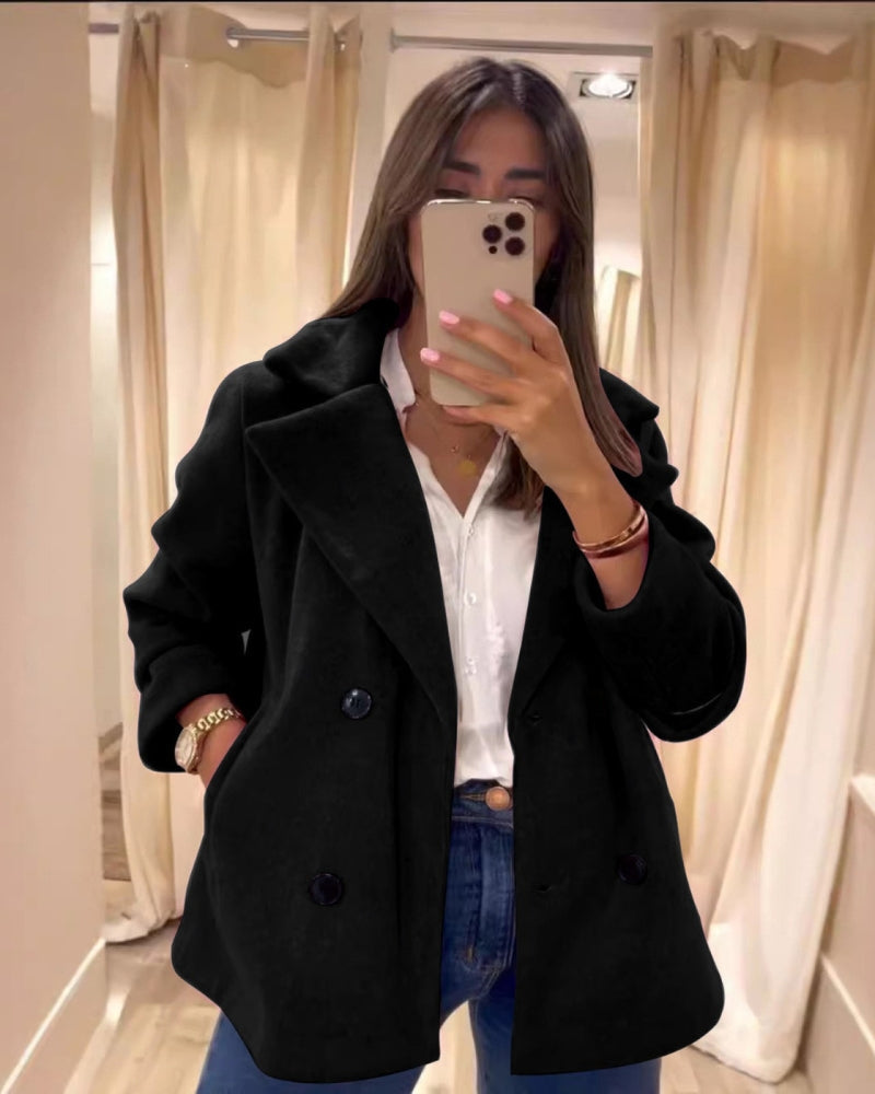Street Wave Willow Blush Transition Coat For Women Cozy Warmth With Double Breasted Chic