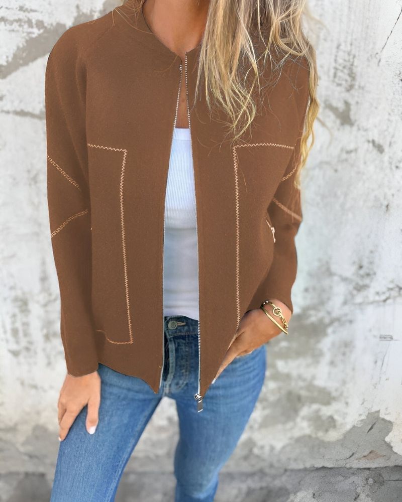 Streetwave Zip Up Bomber Jacket For Women Warm Cozy Streetwear Chic Premium Comfort