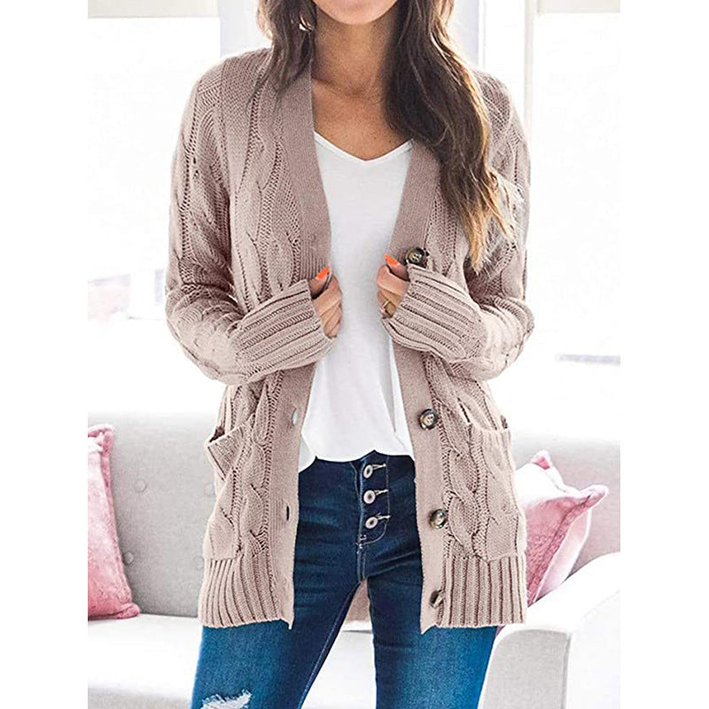 Streetwave Women's Cable Knit Cardigan With Playful Cable Pattern Cozy Breathable Knitwear