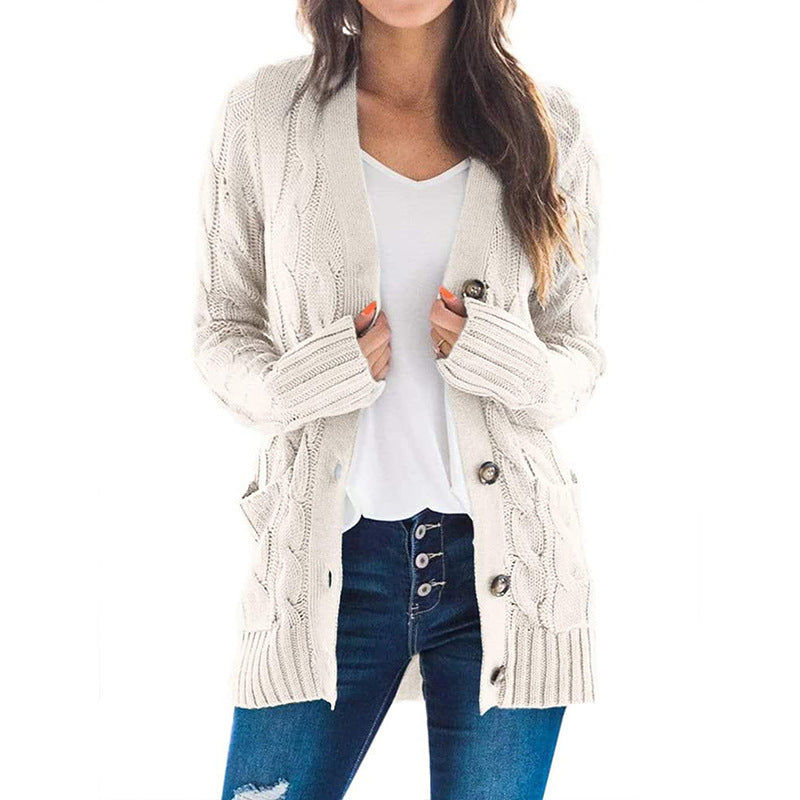 Streetwave Women's Cable Knit Cardigan With Playful Cable Pattern Cozy Breathable Knitwear