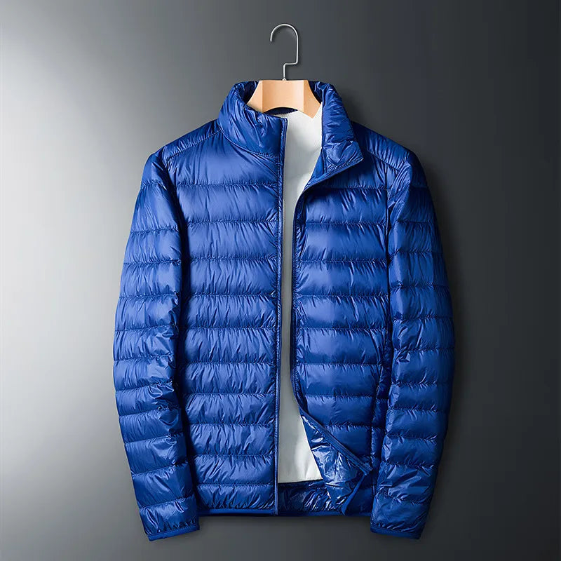 Street-Wave Lightweight Puffer Jacket For Men With Stand Collar Modern Durable Comfort