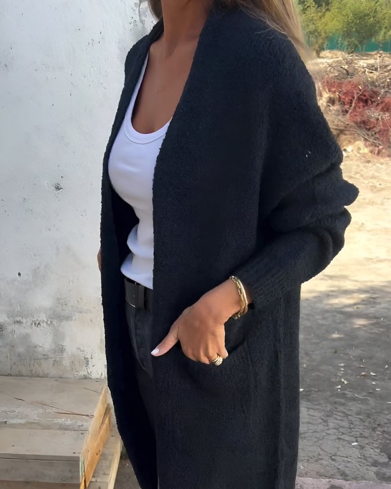 Street-Wave Casual Knit Cardigan With Pockets For Women Cozy Everyday Layer Soft Knitwear