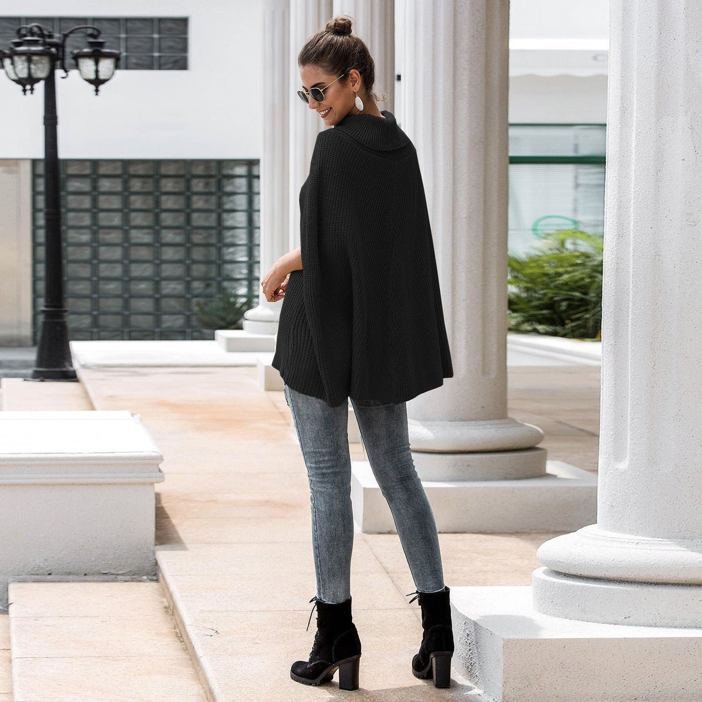 Streetwave Womens Cape Pullover With Structured Knit And Loose Fit For Everyday Comfort