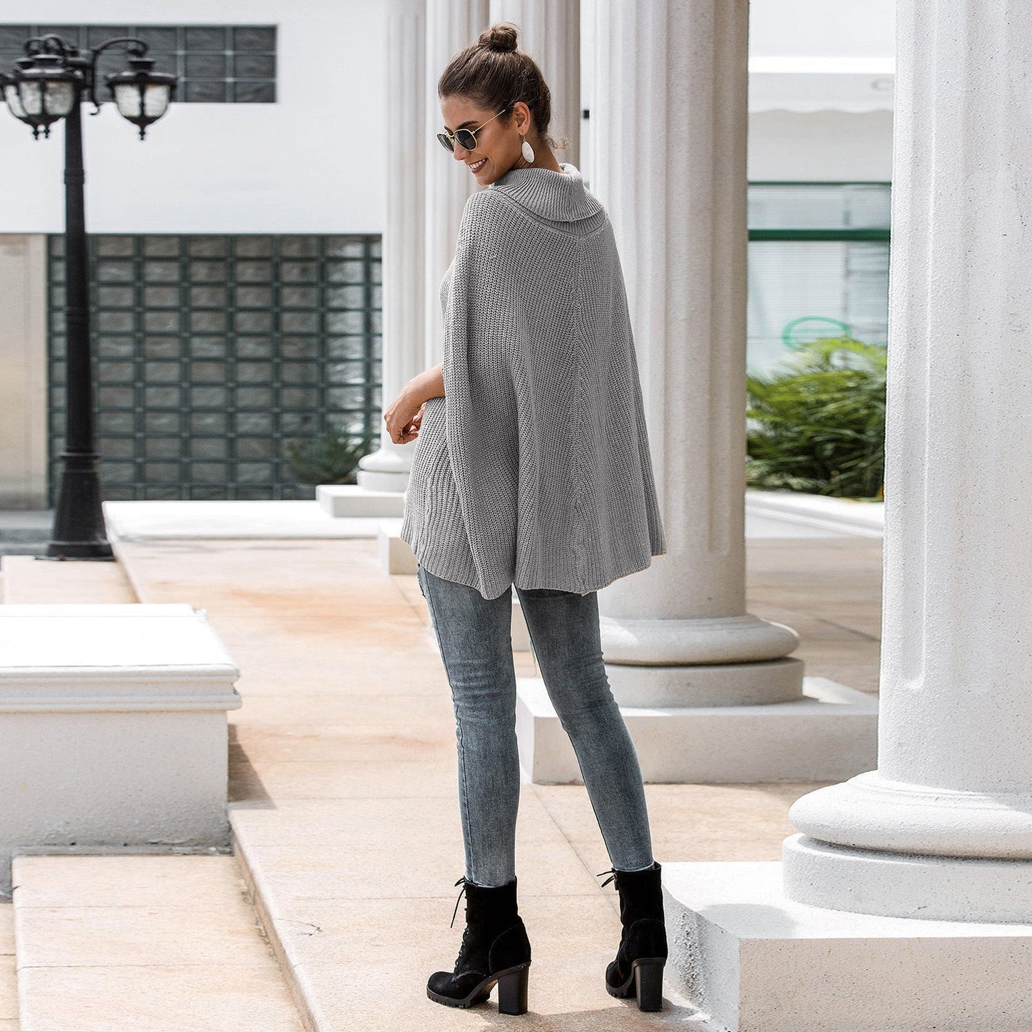 Streetwave Womens Cape Pullover With Structured Knit And Loose Fit For Everyday Comfort
