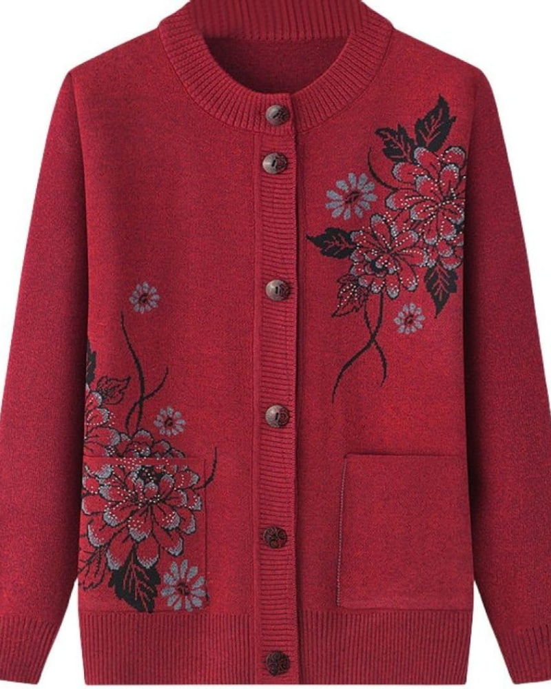 Street-wave Floral Cardigan With Delicate Embroidery For Women Cozy Soft Knit Comfort