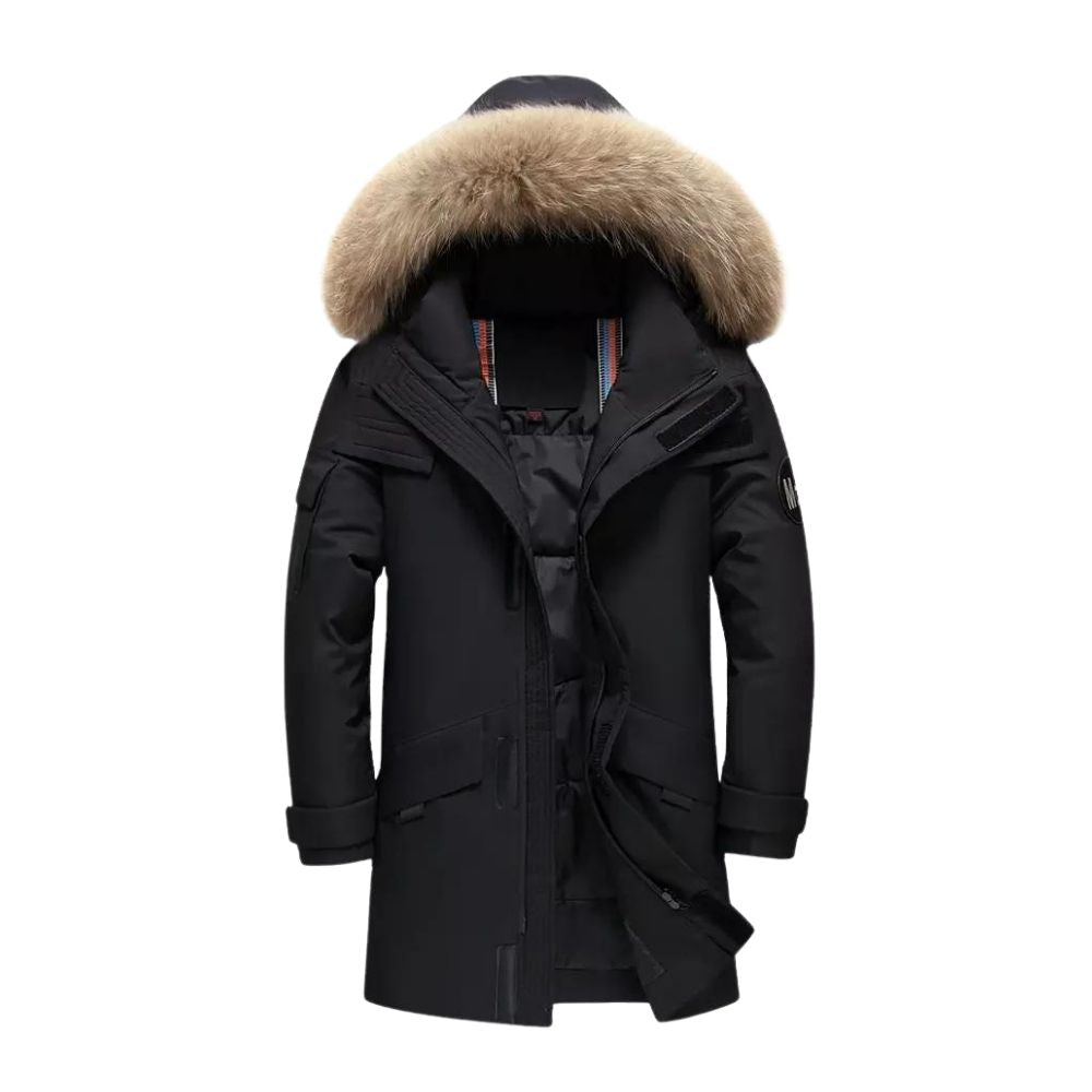 Street-Wave Men's Parka Coat With Faux Fur Hood Windproof Water-Resistant Urban Winter Warmth
