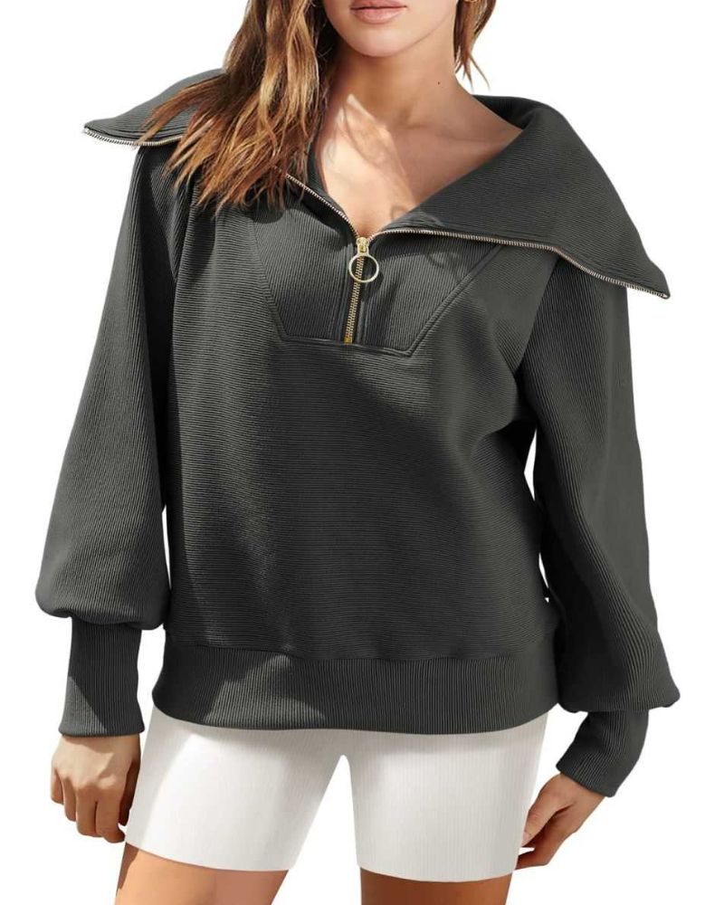 Street-wave For Women Cozy Half Zip Knit Sweater For All Day Comfort And Effortless Style