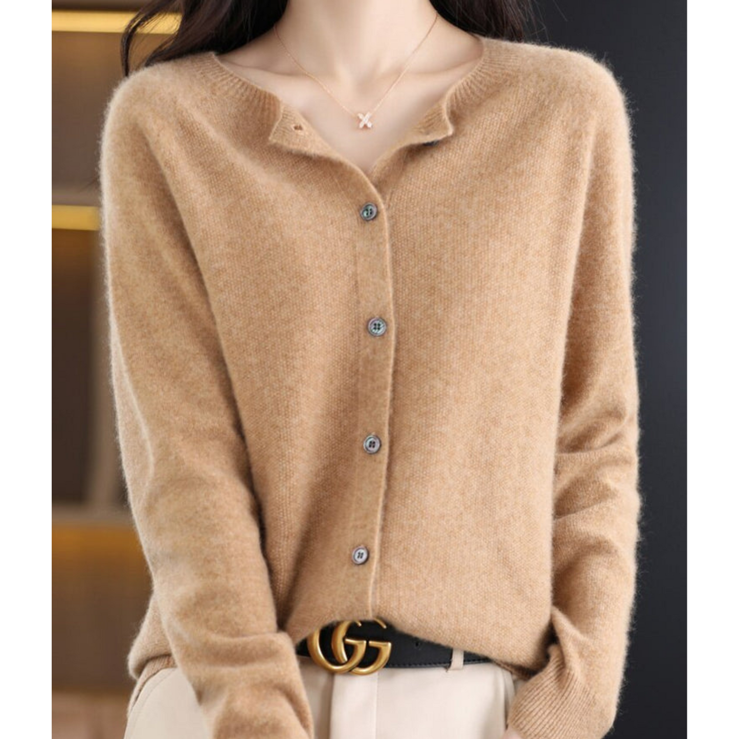 Isabella | Women’s Long Sleeve Classic Button Merino And Wool Sweaters