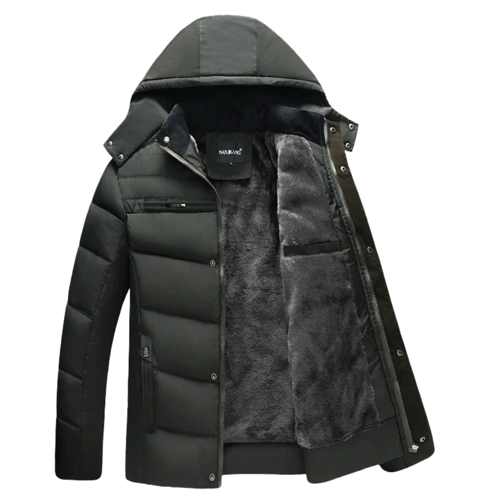 Street-Wave Parka With Removable Hood Windproof Insulated Winter Coat For Men Enhanced Mobility