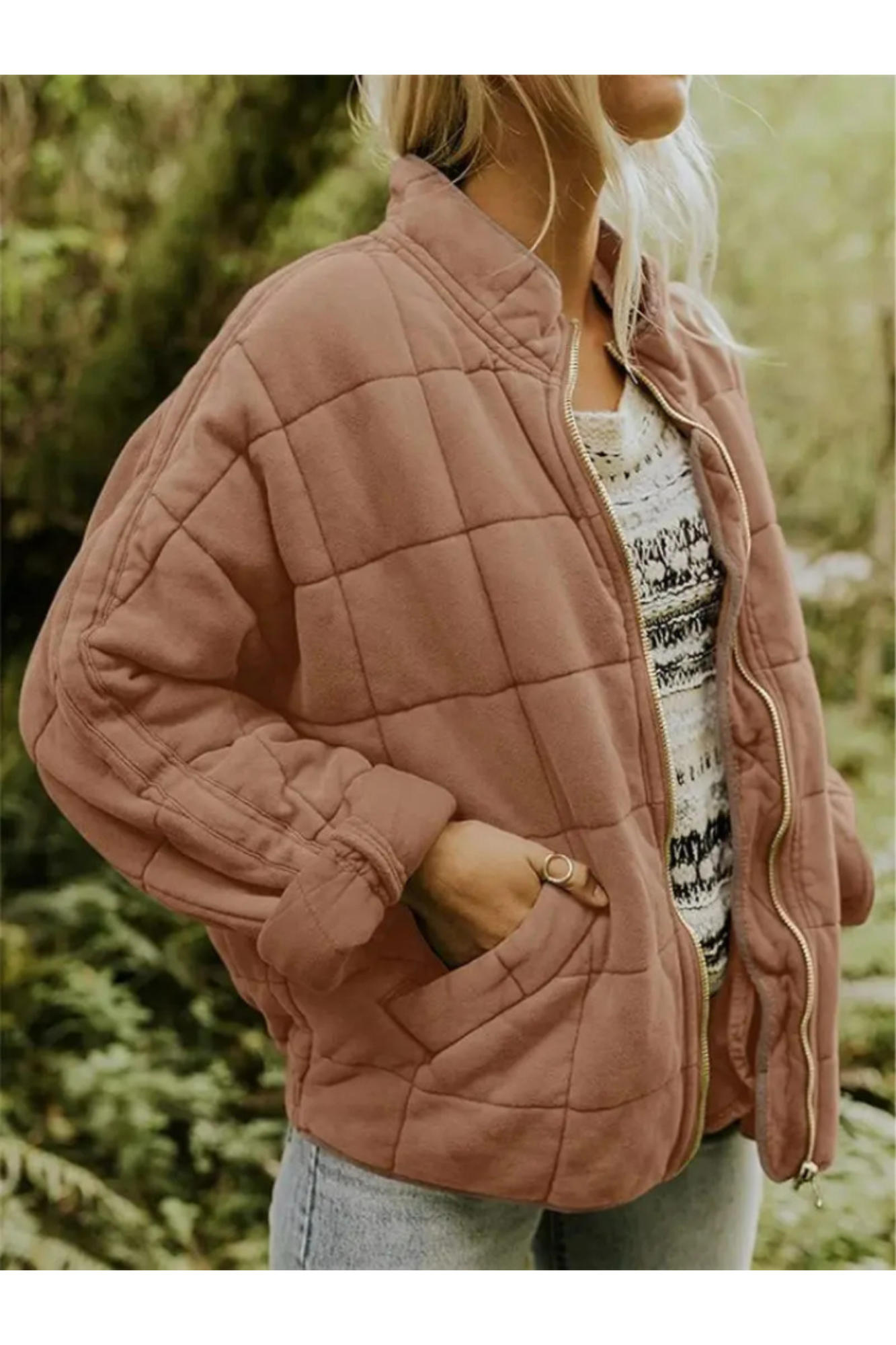 Street Wave Womens Quilted Bomber Jacket For Women Elegant Weatherproof Comfort And Perfect Fit