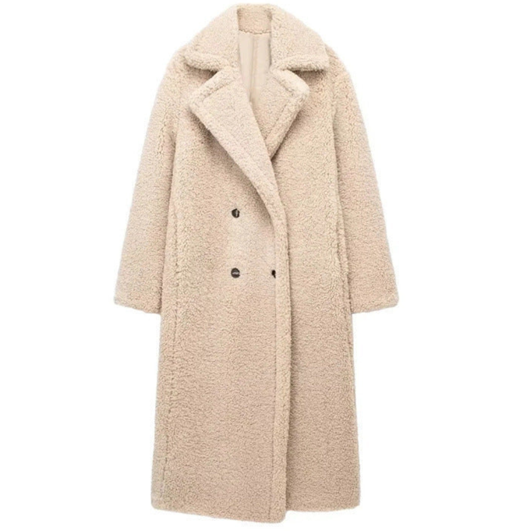 Street Wave Women Long Warm Trench Coat Double Breasted Winter Outerwear Tailored Fit