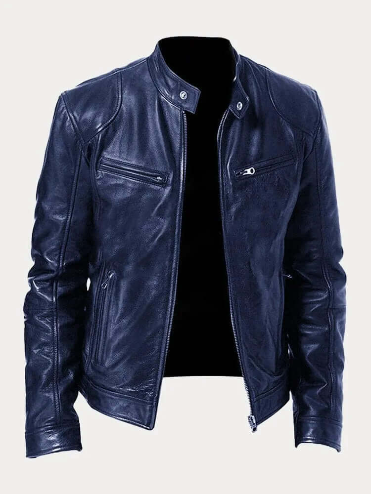 Street-wave Mens Classic Leather Jacket Premium Durable Outerwear For Urban Men Style