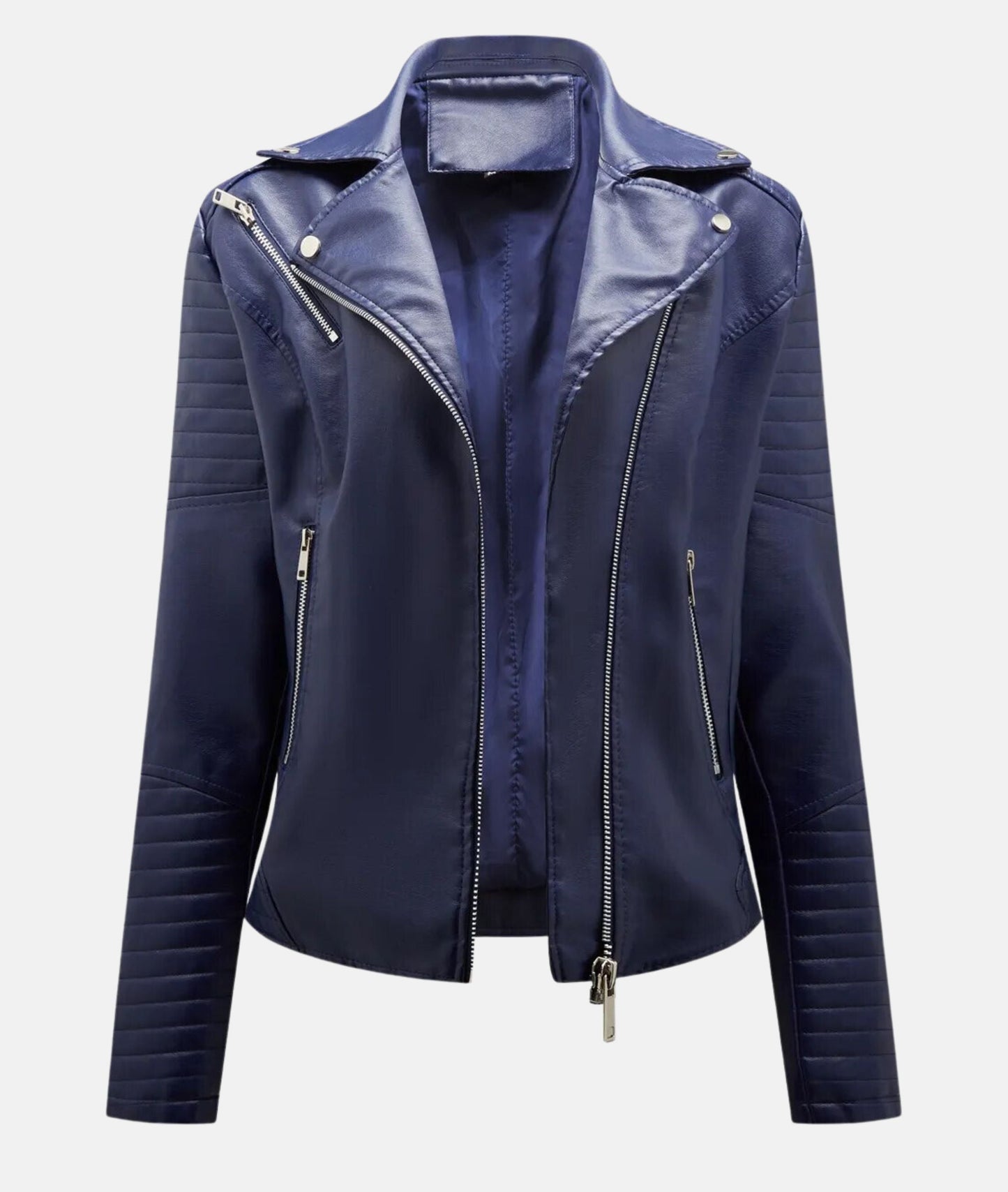 Street Wave Women's Faux Leather Biker Jacket Rock Chic Style Timeless Modern Edge