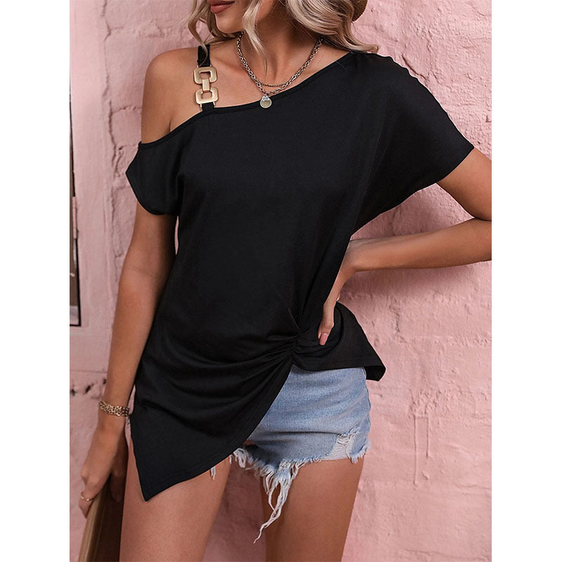 Cora Off Shoulder Summer Blouse By Street Wave With Chic Asymmetric Knot Detail For Women