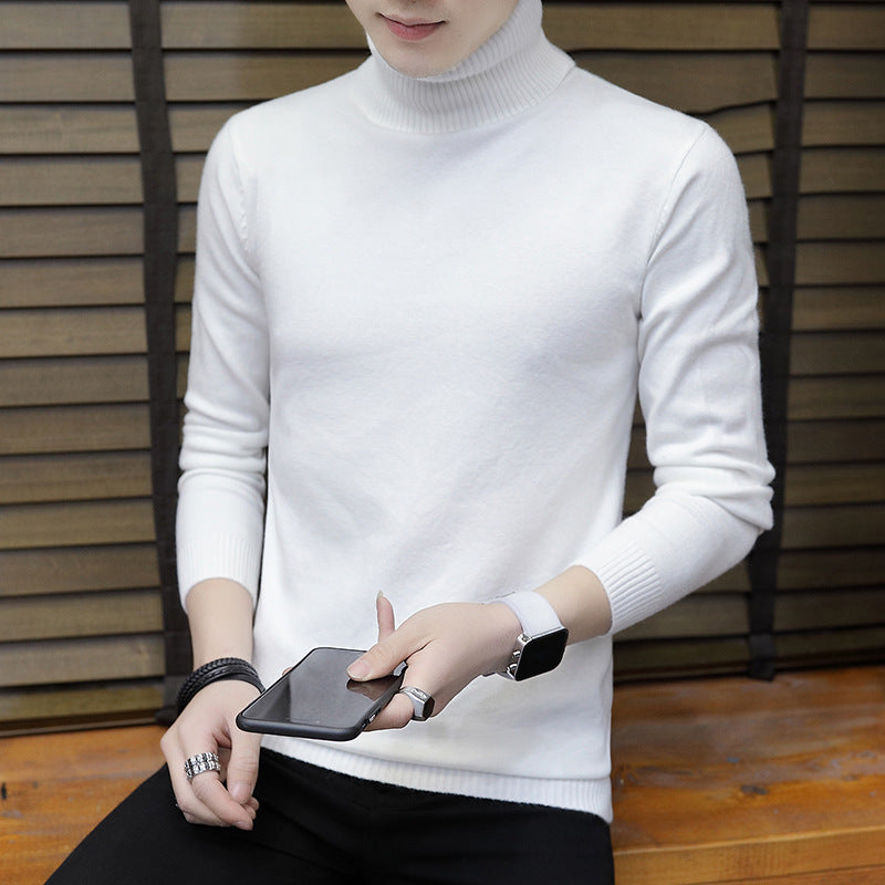 Street Wave Mens Turtleneck Knit Top Breathable Cotton Comfort Elegant Everyday Versatile For Men