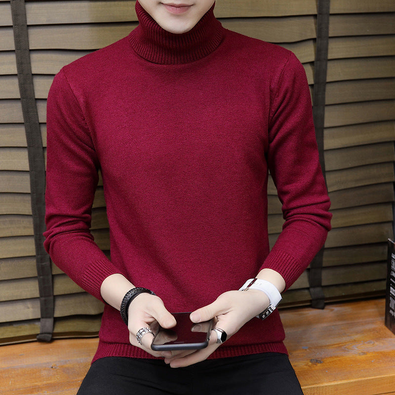 Street Wave Mens Turtleneck Knit Top Breathable Cotton Comfort Elegant Everyday Versatile For Men
