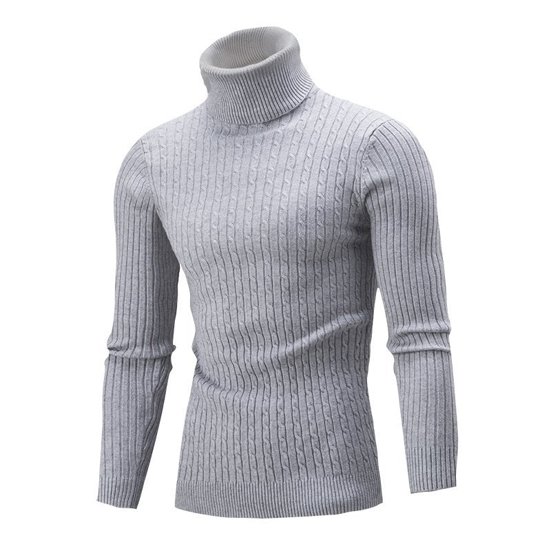 Street-wave Mens Cozy Rollneck Knit Sweater in Fine Rib Knit for Cold Days Everyday Comfort and Style