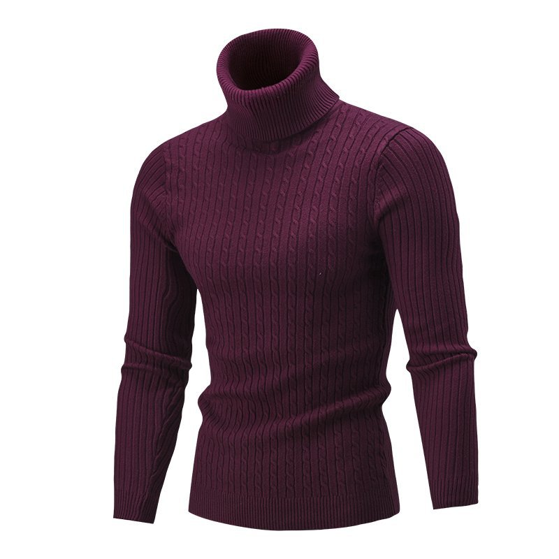 Street-wave Mens Cozy Rollneck Knit Sweater in Fine Rib Knit for Cold Days Everyday Comfort and Style