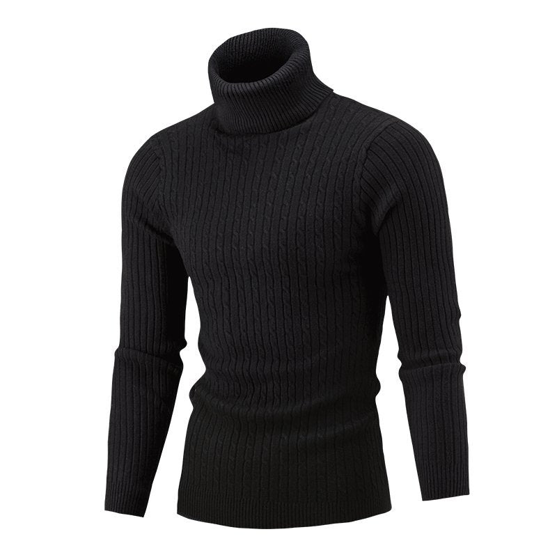 Street-wave Mens Cozy Rollneck Knit Sweater in Fine Rib Knit for Cold Days Everyday Comfort and Style