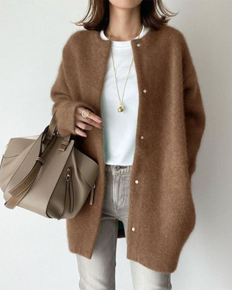 Street-wave Wool Cardigan For Women Cozy Soft Knit Timeless Comfort For Everyday Style