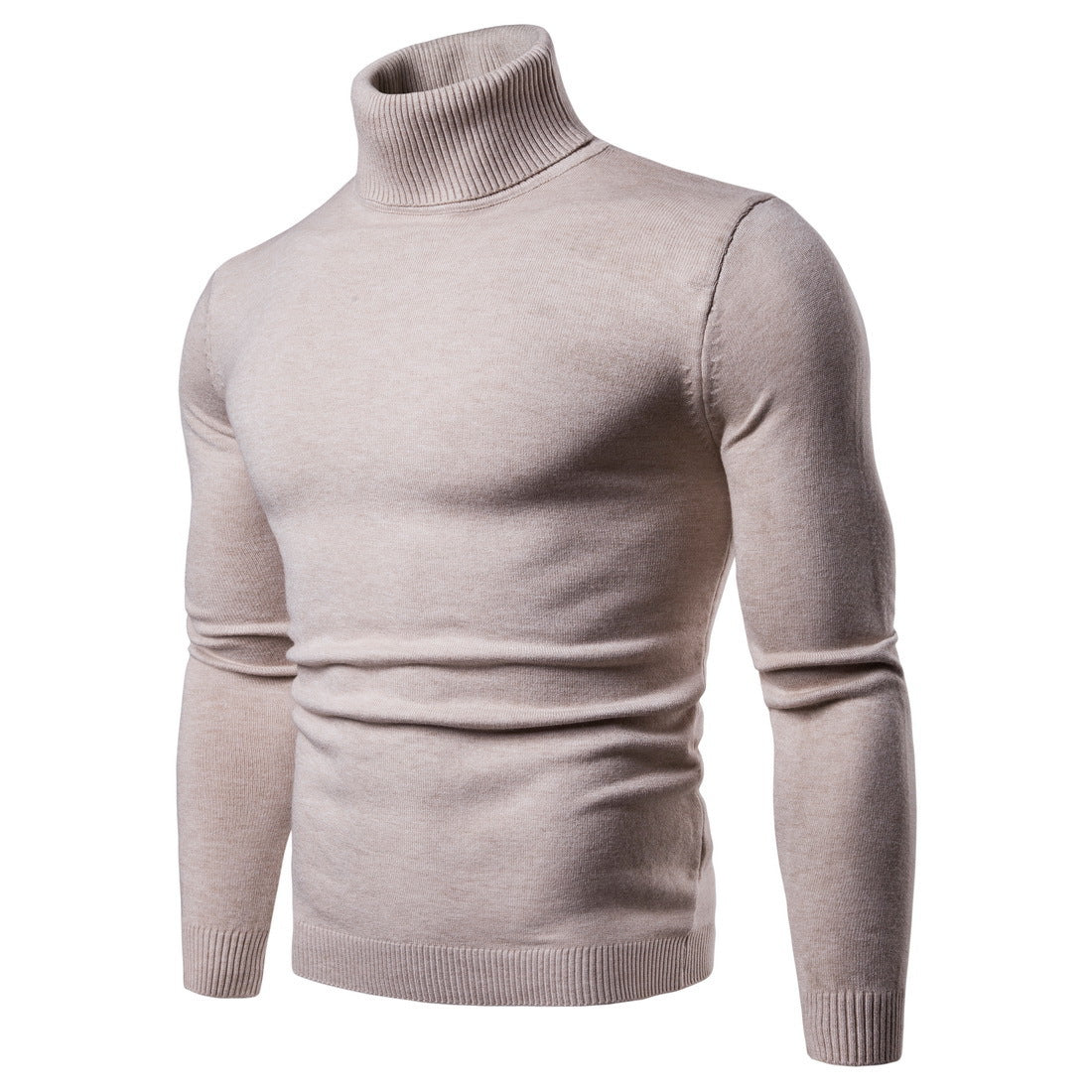 Street-wave Men's Merino Wool Turtleneck Sweater With Soft Texture And Elegant Structure