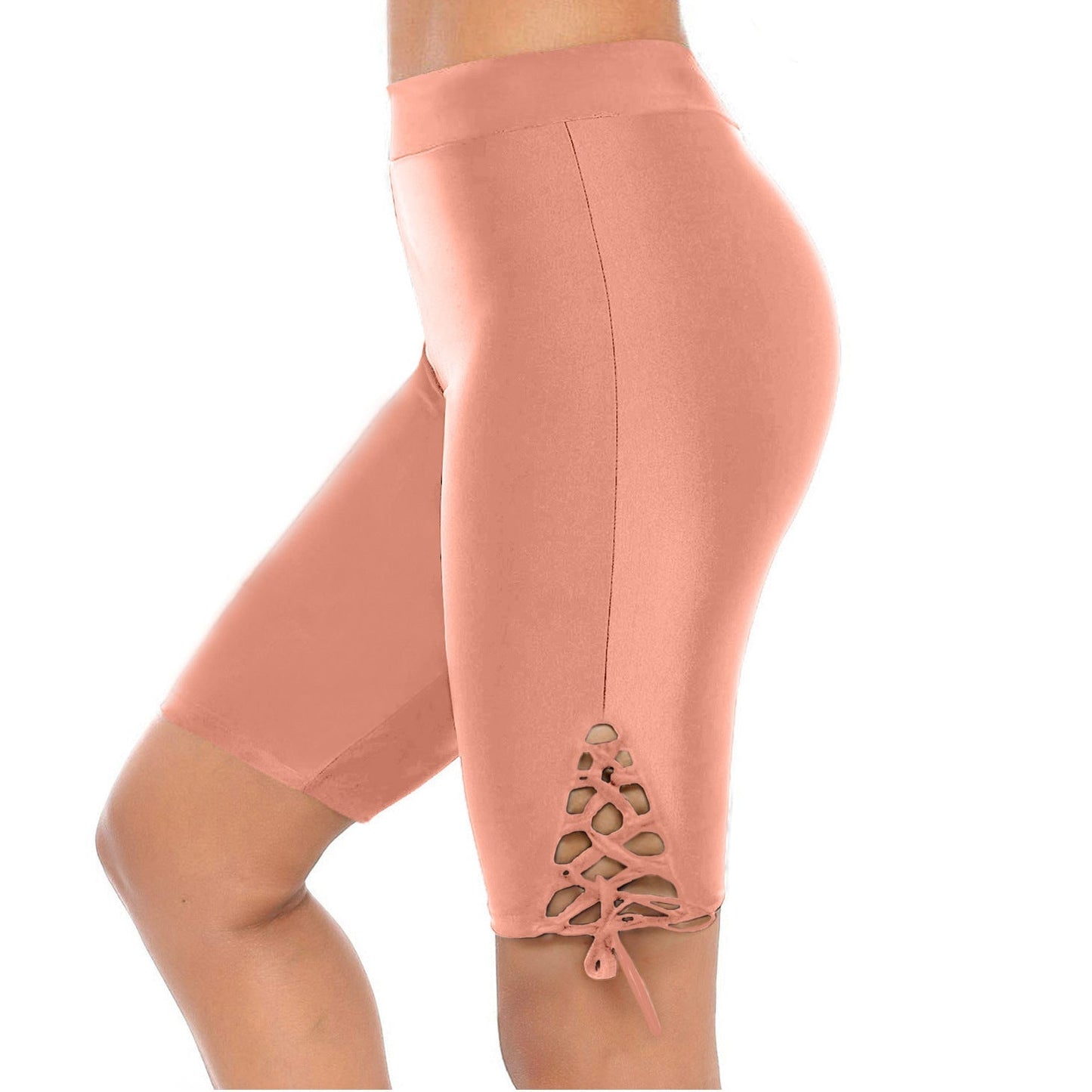 Streetwave Womens Athletic Bike Shorts With Lace Up Leg Detail For Active Outdoor Women
