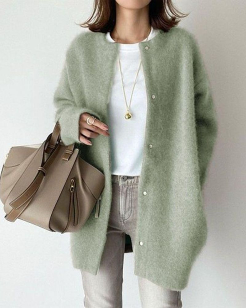 Street-wave Wool Cardigan For Women Cozy Soft Knit Timeless Comfort For Everyday Style