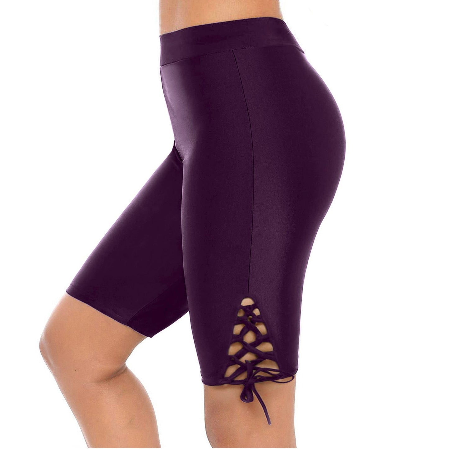 Streetwave Womens Athletic Bike Shorts With Lace Up Leg Detail For Active Outdoor Women