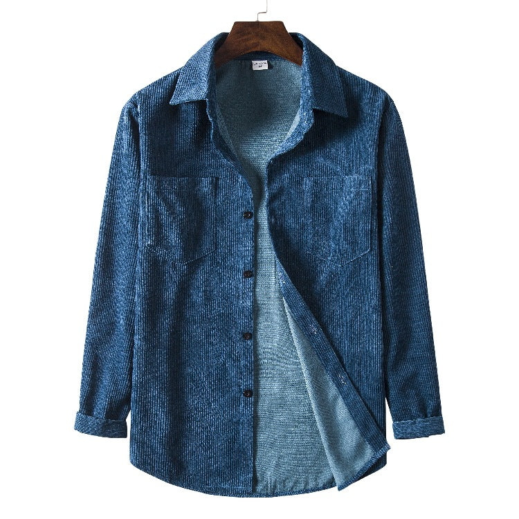 Street Wave Men Corduroy Shirt With Structured Fit Cotton Corduroy And Practical Chest Pockets