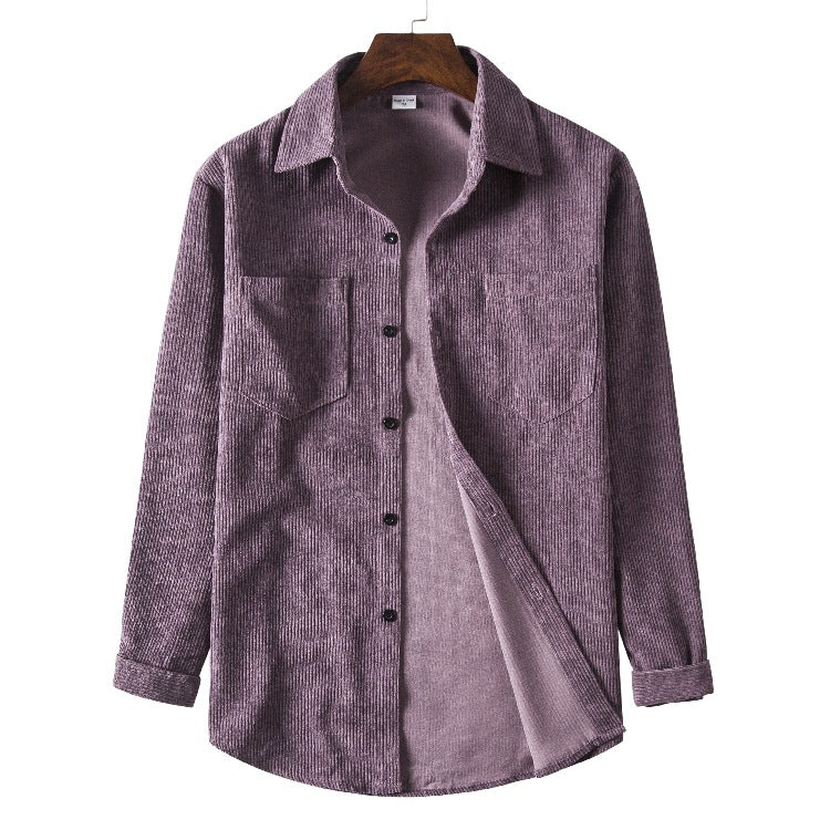 Street Wave Men Corduroy Shirt With Structured Fit Cotton Corduroy And Practical Chest Pockets