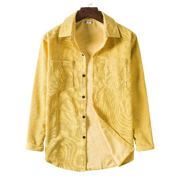 Street Wave Men Corduroy Shirt With Structured Fit Cotton Corduroy And Practical Chest Pockets