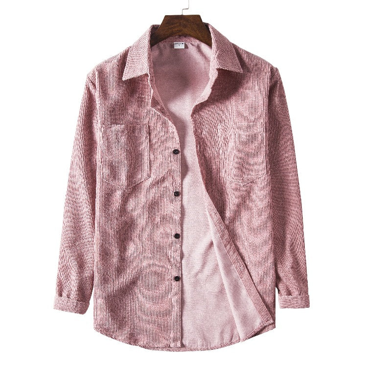 Street Wave Men Corduroy Shirt With Structured Fit Cotton Corduroy And Practical Chest Pockets